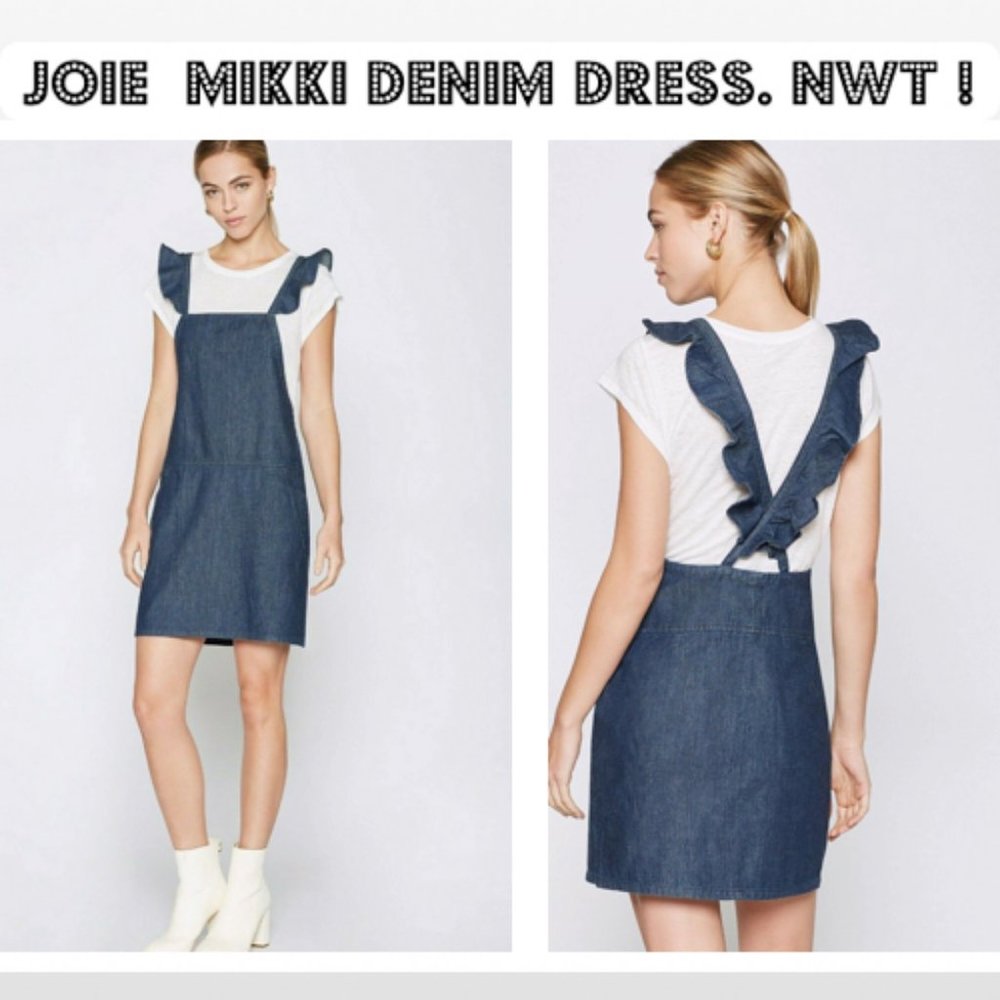 NWT JOIE Mikki Denim Dress Flounce Blue Size XS